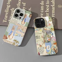 Cute Peters Rabbit Phone Case for IPhone 16 15 14 13 12 11 Pro Max XS XR XSMax 6 7 8 Plus Glossy HD Hard PC Cover