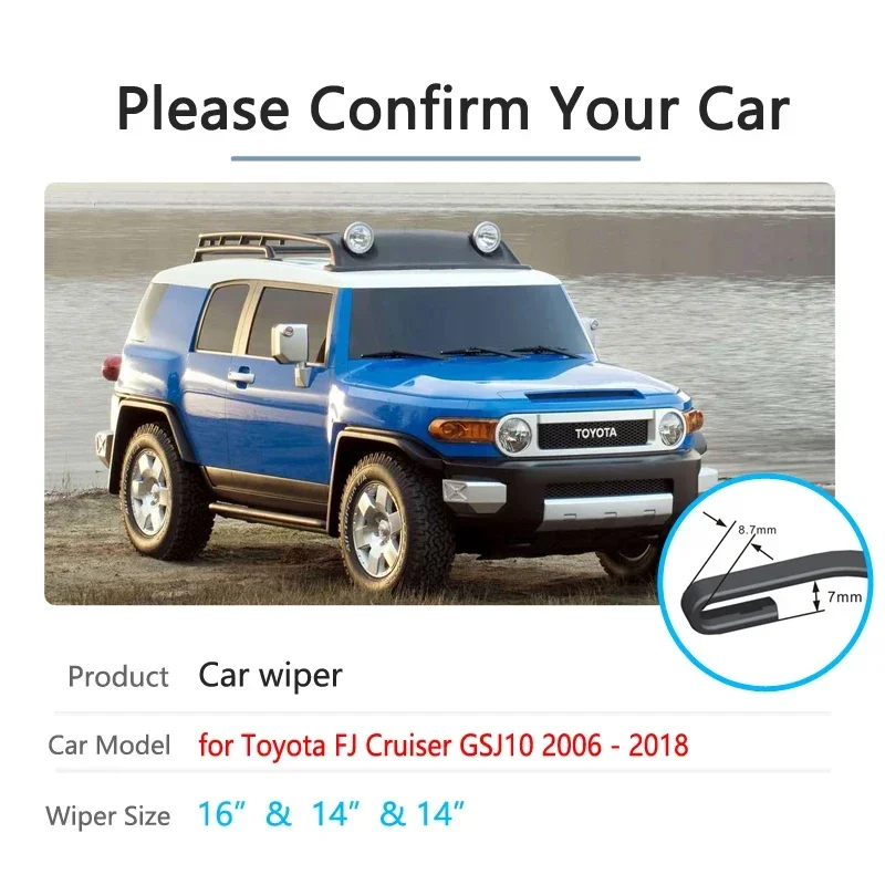 For Toyota FJ Cruiser 2006~2018 GSJ10 Car Wiper Blade Windscreen Windshield Wipers Car Accessories 2007 2010 2012 2015 2016 2017