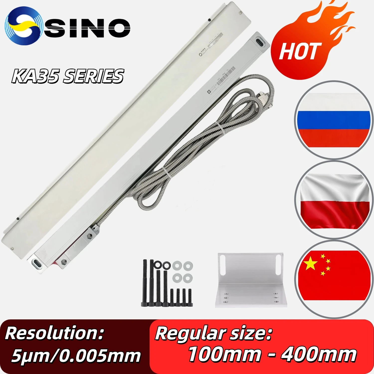 High Precision Milling Lathe Grinder DRO Linear Glass Scale 450mm-800mm TTL 5um 5VDC Grating Ruler Encoder Sensor Displacement