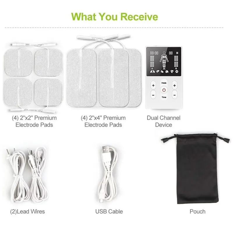 A84G-EMS Pulse Massager Dual Channel TENS Device For Pain Relief And Muscle Recovery Electronic Acupuncture Treatment Instrument