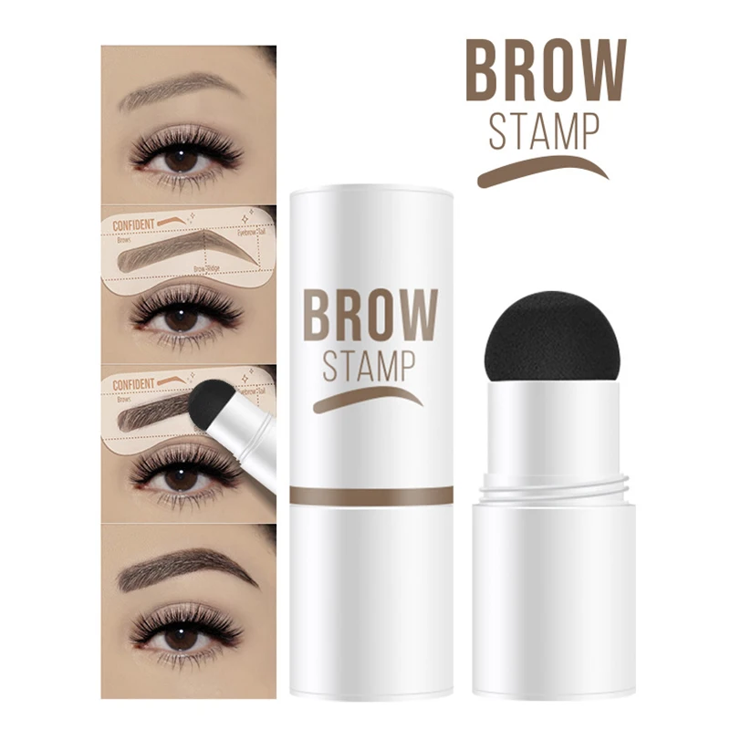 Eyebrow Stamp Stencil Kit - One-Step Vegan Eyebrow Stamp Pomade Long-Lasting Waterproof Smudge-Proof With 20Pcs Reusable