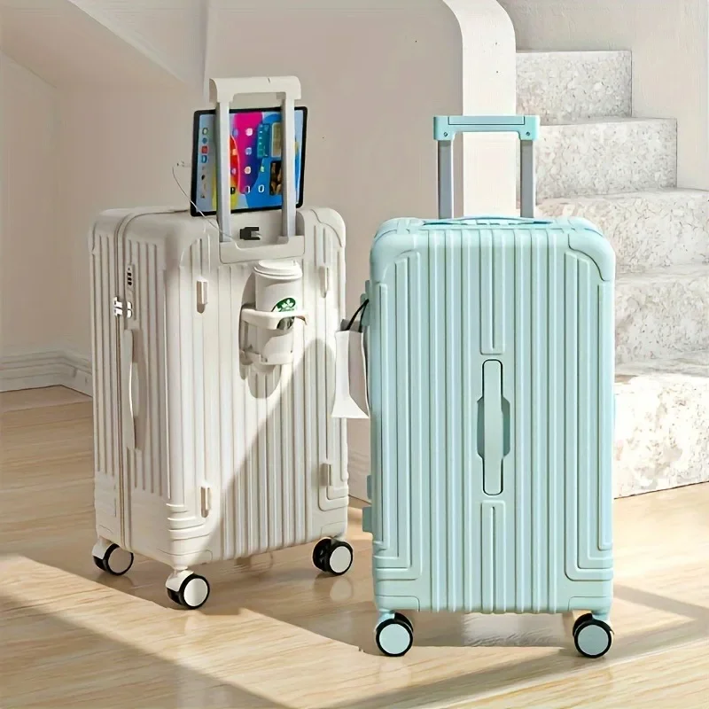 Multi-Functional Luggage USB Charger, Rotating Wheels, Password Lock, ABS+PC Body, Fashionable Travel Suitcase Multi-dimension