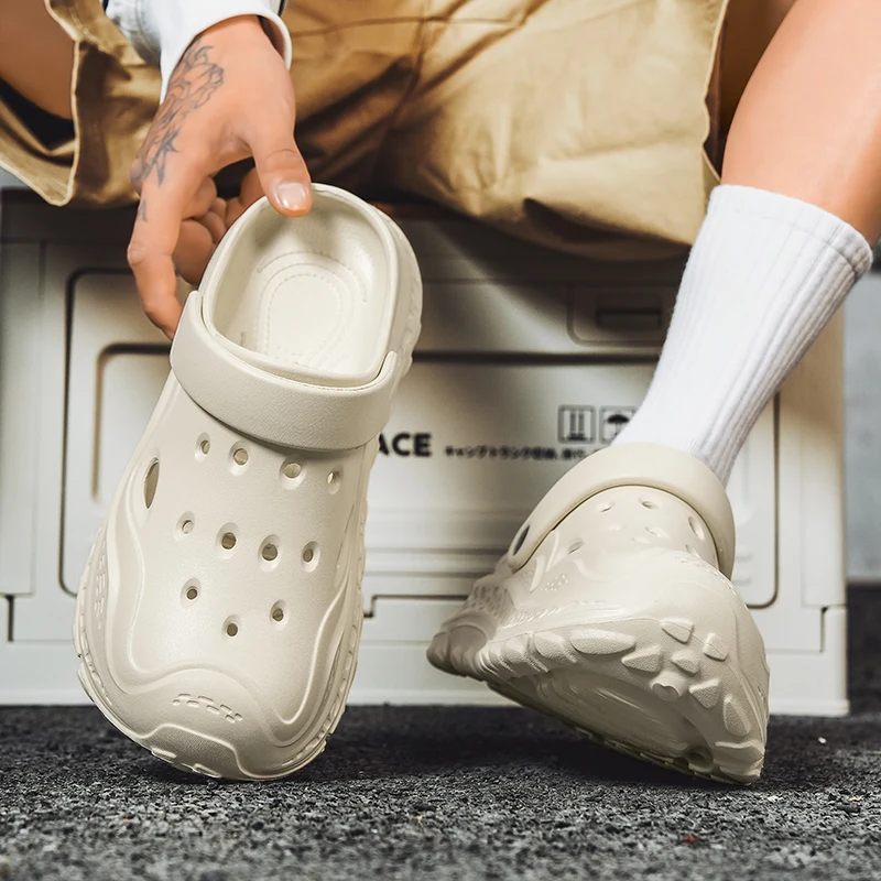 

Mens Sandals Casual Summer Clogs for Men Quick-dry Anti-slippery Beach Shoes 2026 New Design Garden Shoes Mans Outdoor Slippers