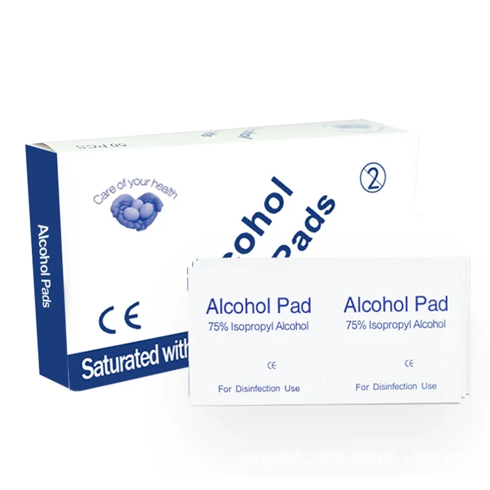 50/100pcs/box Disposable Alcohol Cotton Pads Wipe Alcohol Tablets for Mobile Phone, Tablet, Laptop, Camera Screen Cleaning Tools