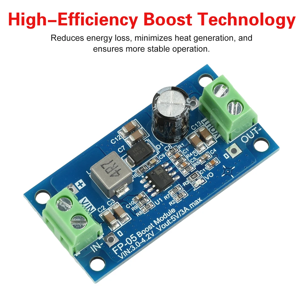 DC-DC Step-up Module 20W Boost Module Supports 3.3V 5V to 5V 12V Regulated Power Supply Module Low Temperature Operation