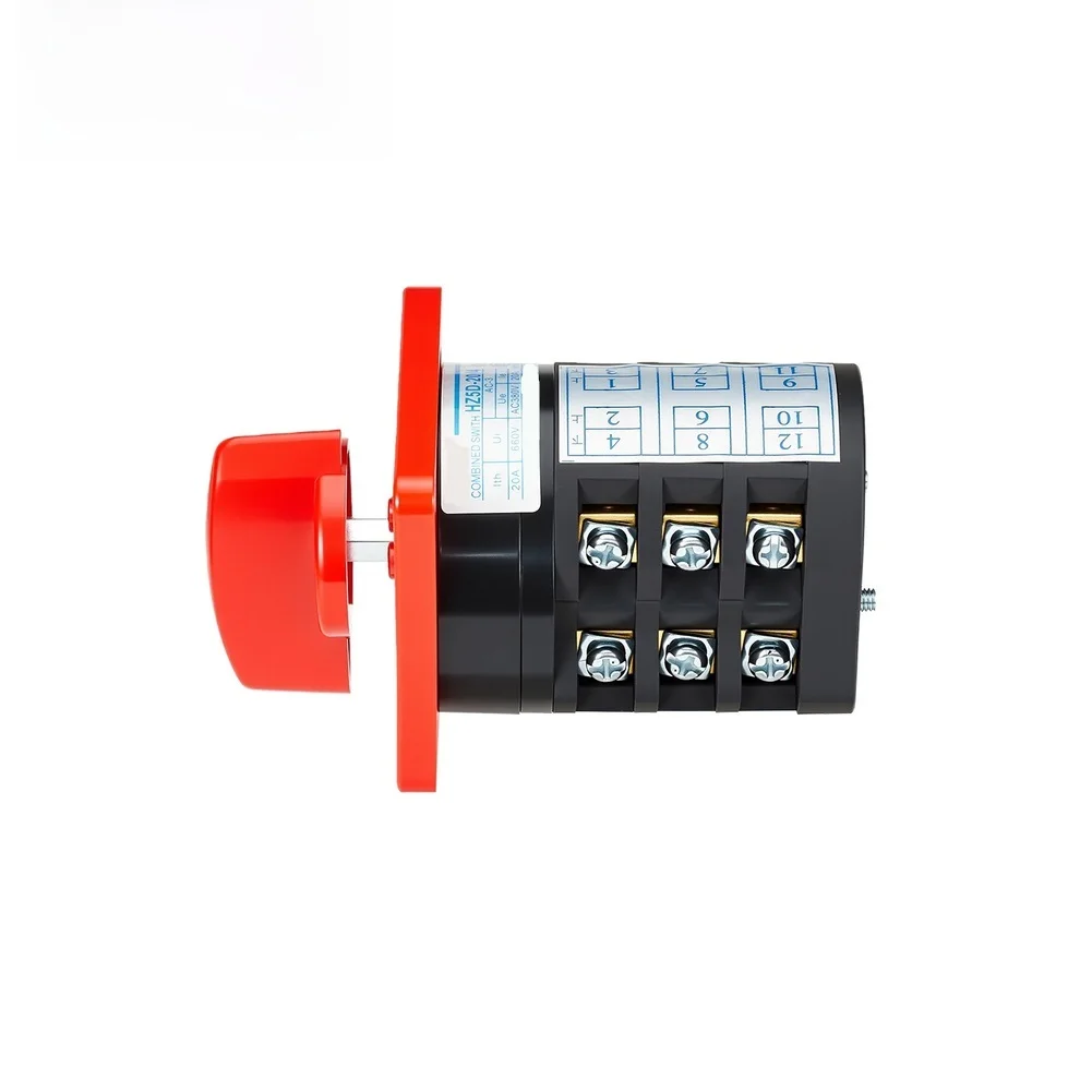 HZ5D 20A Motor Changeover Switch 1-0-2 Reversible Direction Control AC380V 660V Insulation 4-Terminal Terminal Block