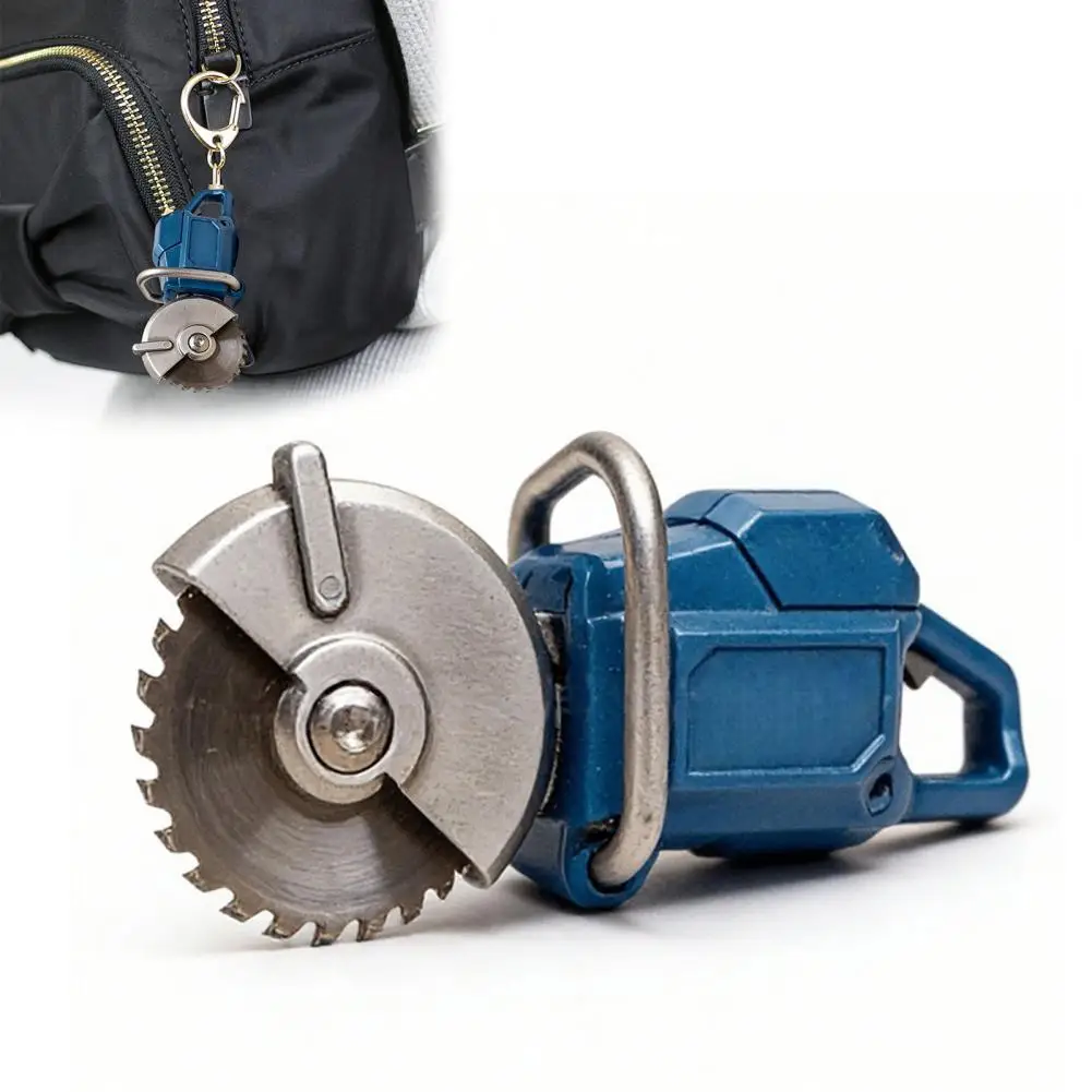 Tiny Engine Cutter Model Metal Forestry Cutting Apparatus Keychain Pendant Mini Cutting Saw Ornament Industrial Style Keychain