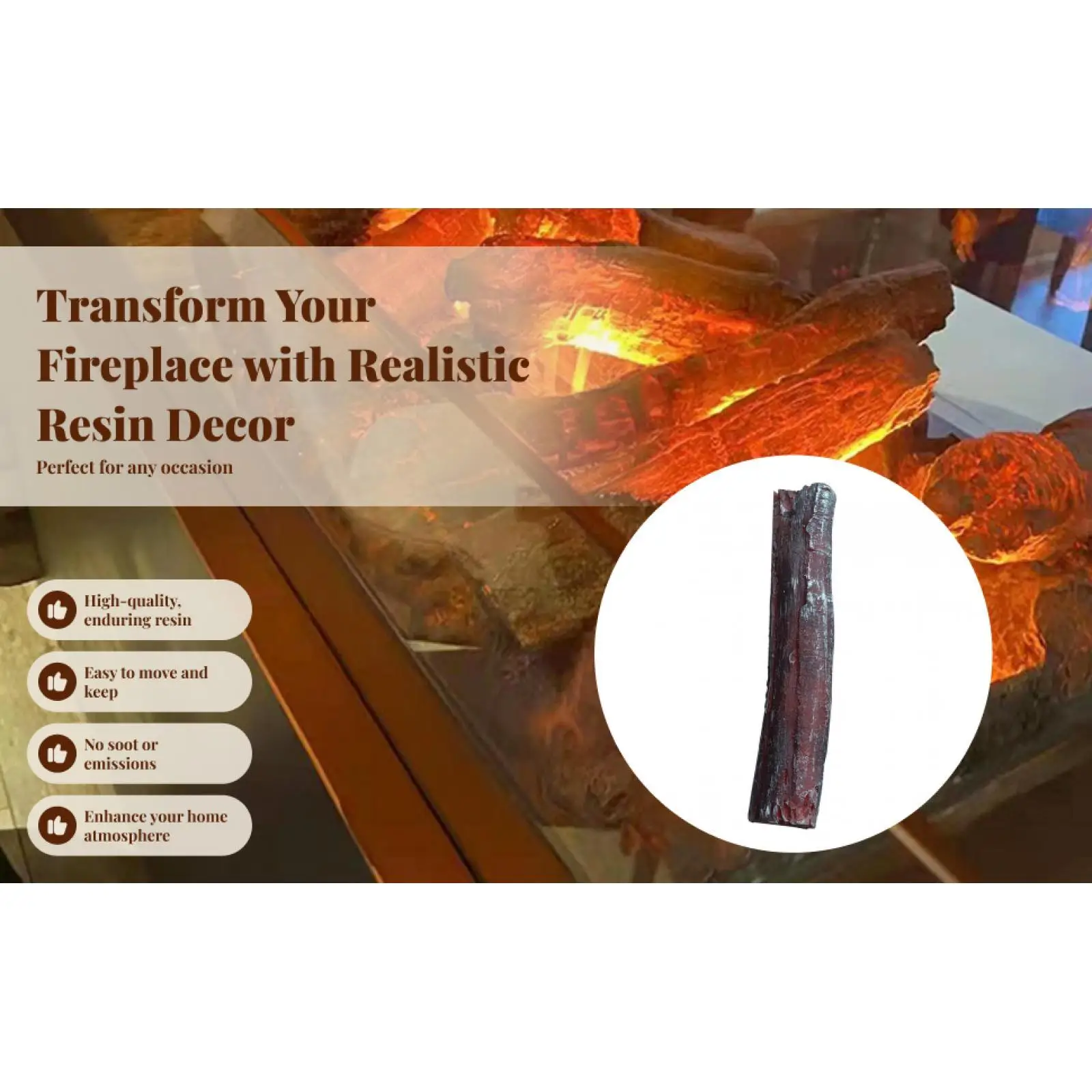 Simulation Charcoal Fake Firewood Home Decor Mantel Core Ornaments Carbon Strip Decoration for Outdoor Camping Cabin Decor