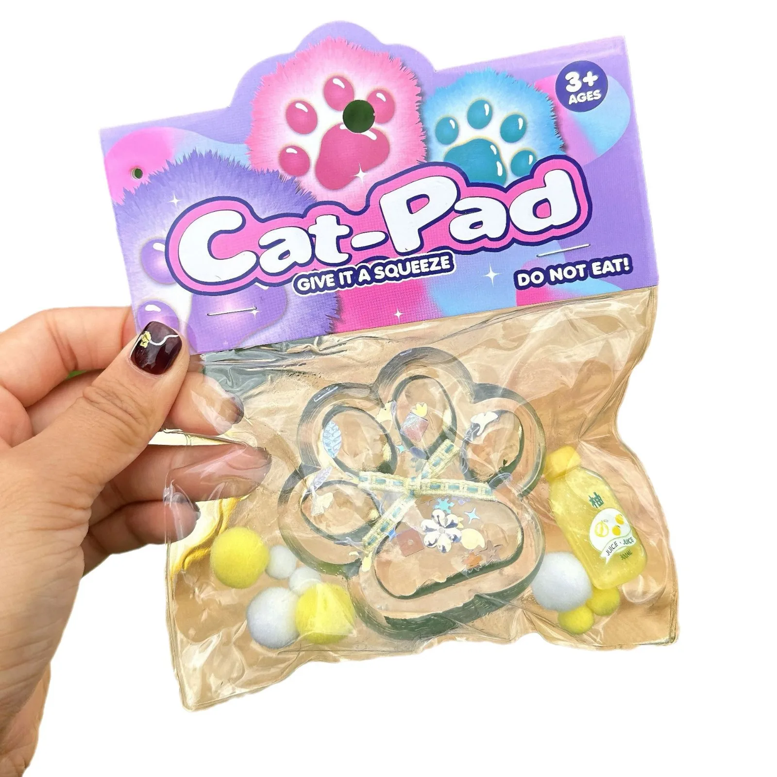 NUOVO Giocattolo Fidget Mini Kawaii Trasparente Zampa di Gatto Giocattolo da Spremere Carino Rosa Piccolo Gatto Piede Giocattoli Antistress Bambini Adulti Regali Unici