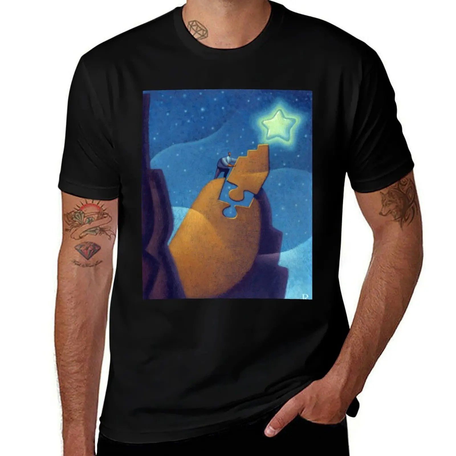 Reach for the Stars T-Shirt Large Size Casual Short Sleeve Top