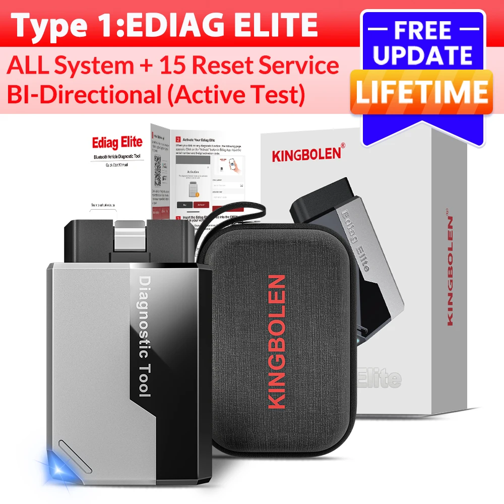 KINGBOLEN EDIAG ELITE Levenslange Gratis Update OBD2 Scanner Alle Systeem Auto Diagnose Tool 15 Reset Bi-directionele CANFD Protocol