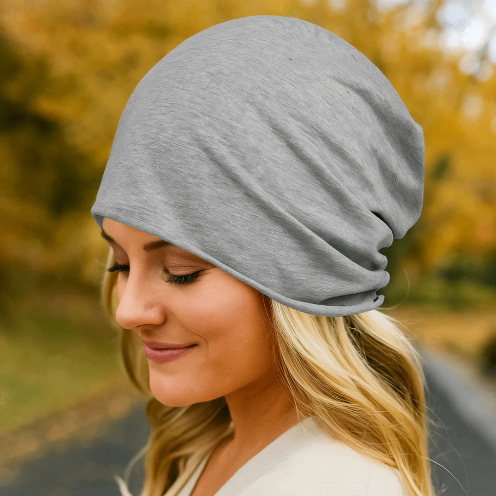 

2PCS Baggy Cap Windproof Confinement Nightcap Soft Cotton Baotou Cap Elastic Bonnet Breathable White Hair Cap Outdoor