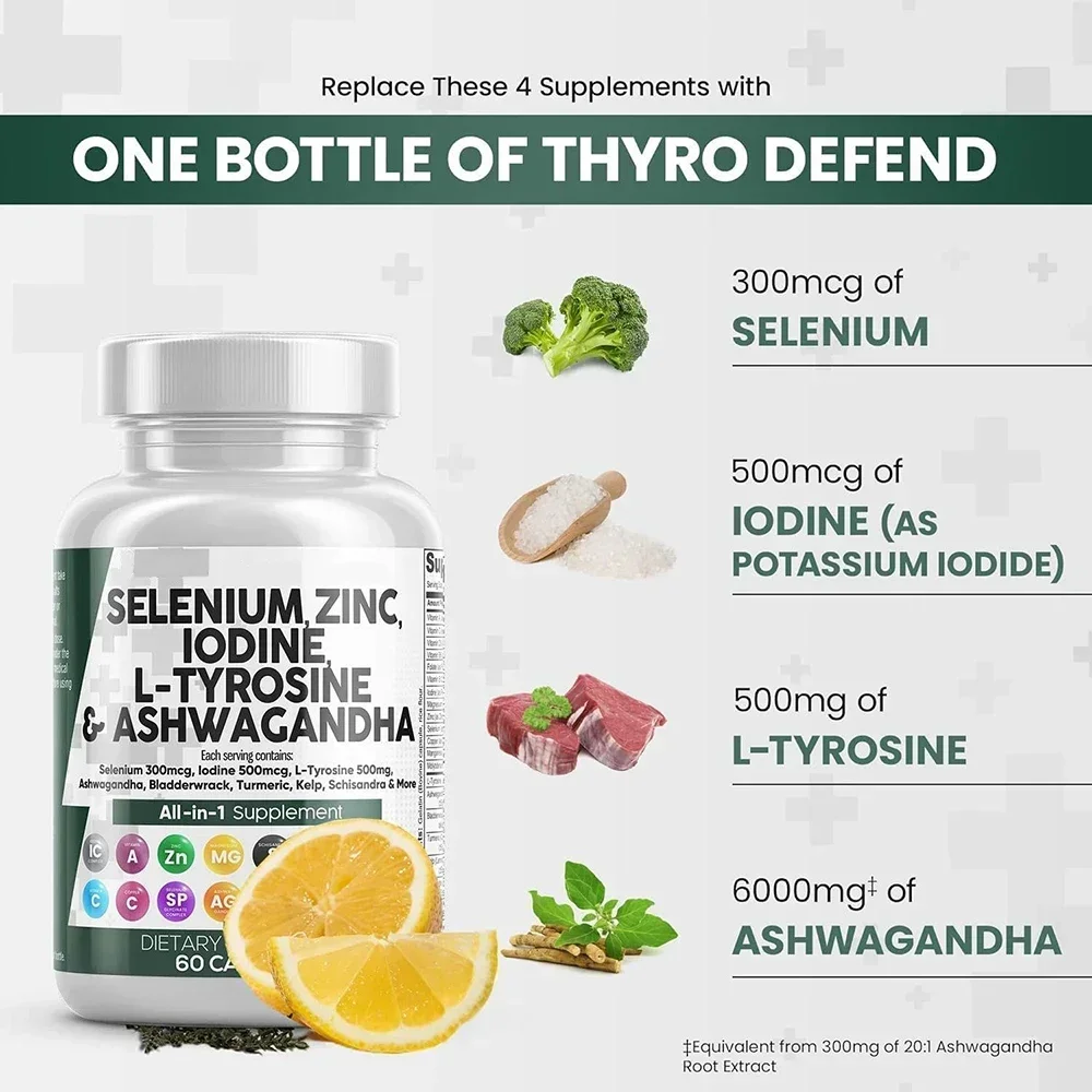 Thyroid Support Supplement for Men and Women-promoters Thyroid Health and Metabolism - With Iodine, Zinc and Selenium