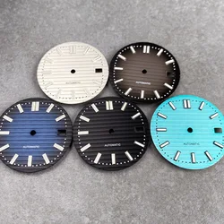 29.2mm fit Patek Nautilus NH35A Black Blue White Watch Dial Luminous Movement For Square Case Diver Watch Men Accessories Parts