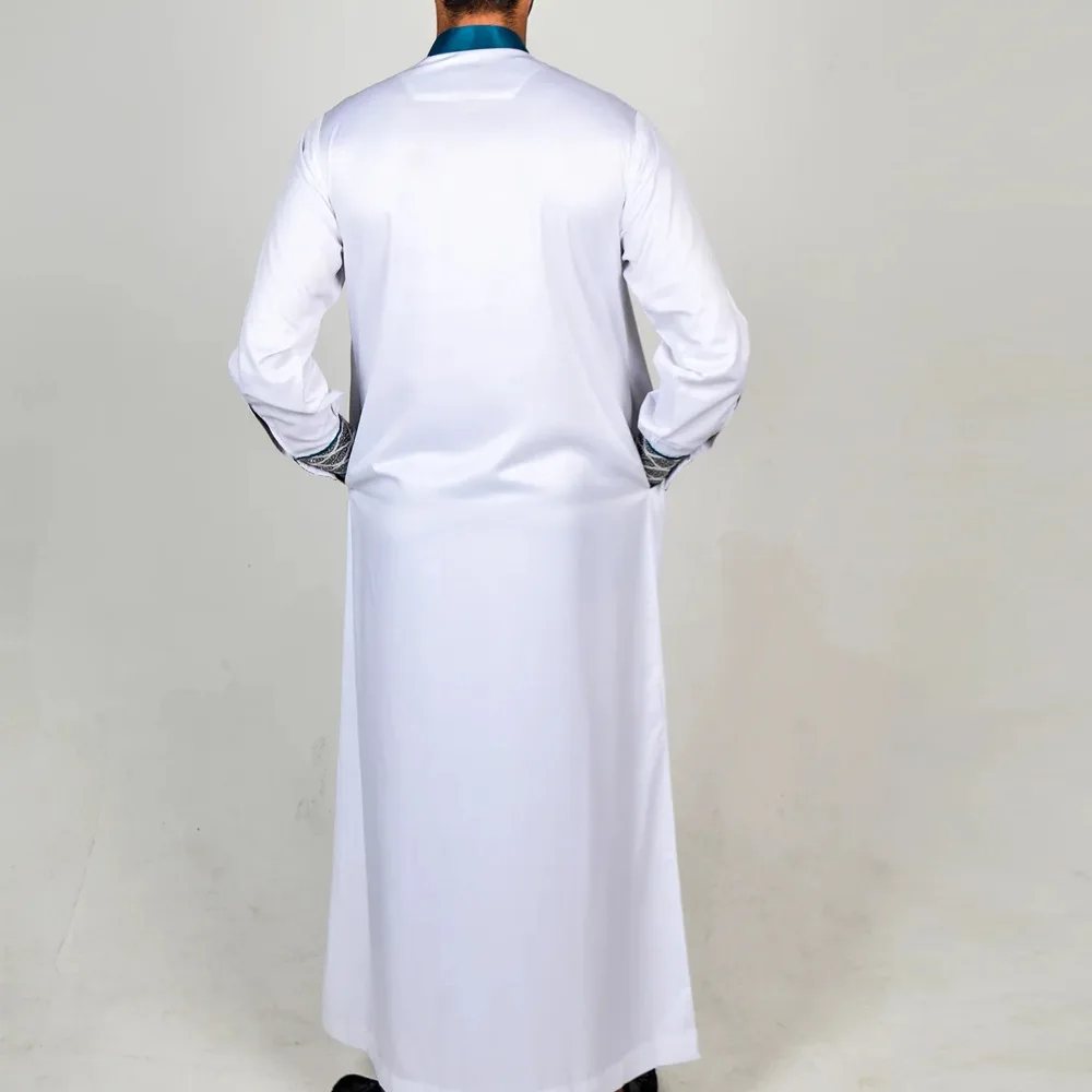 UNI New Muslim Abaya Long Sleeve Embroidered Robe Ethnic Style Dubai Arab Robe Middle Eastern Clothing Thobe Kaftan for Men