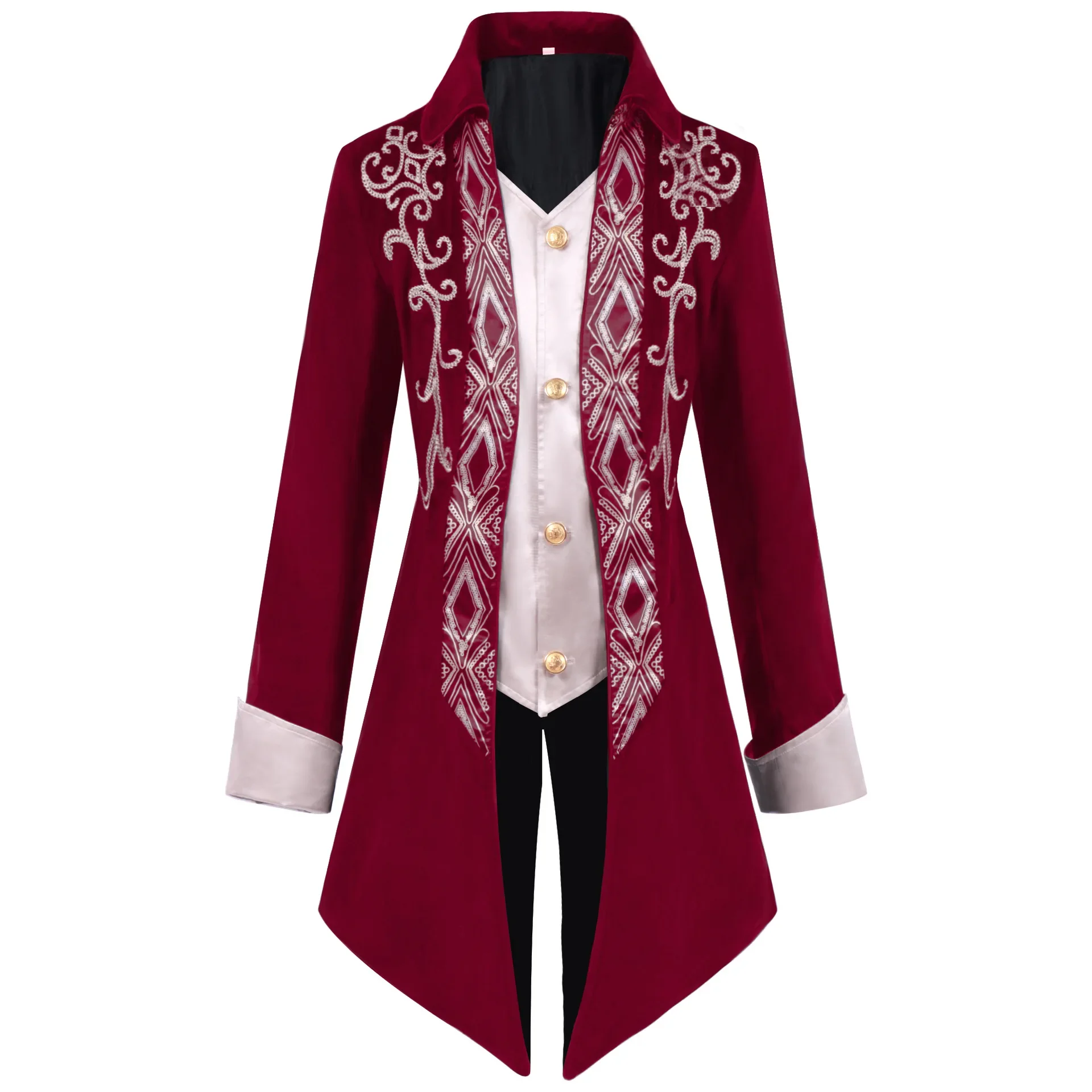 

Men2026 Halloween Tail Coat Outerwear Cosplay Costumes Gothic Punk Style Medieval Stand Collar Single Breasted The Victorian Era