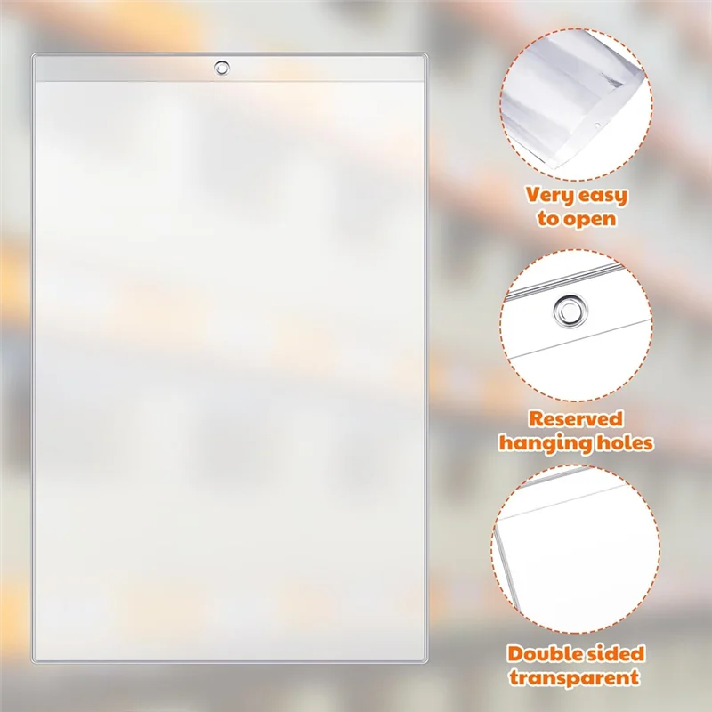 Ef-para sala de aula casa 6x9 Polegada manga de bolso apagável a seco porta-bilhetes de trabalho Polegada porta-bilhetes de loja pedido de trabalho mangas de plástico