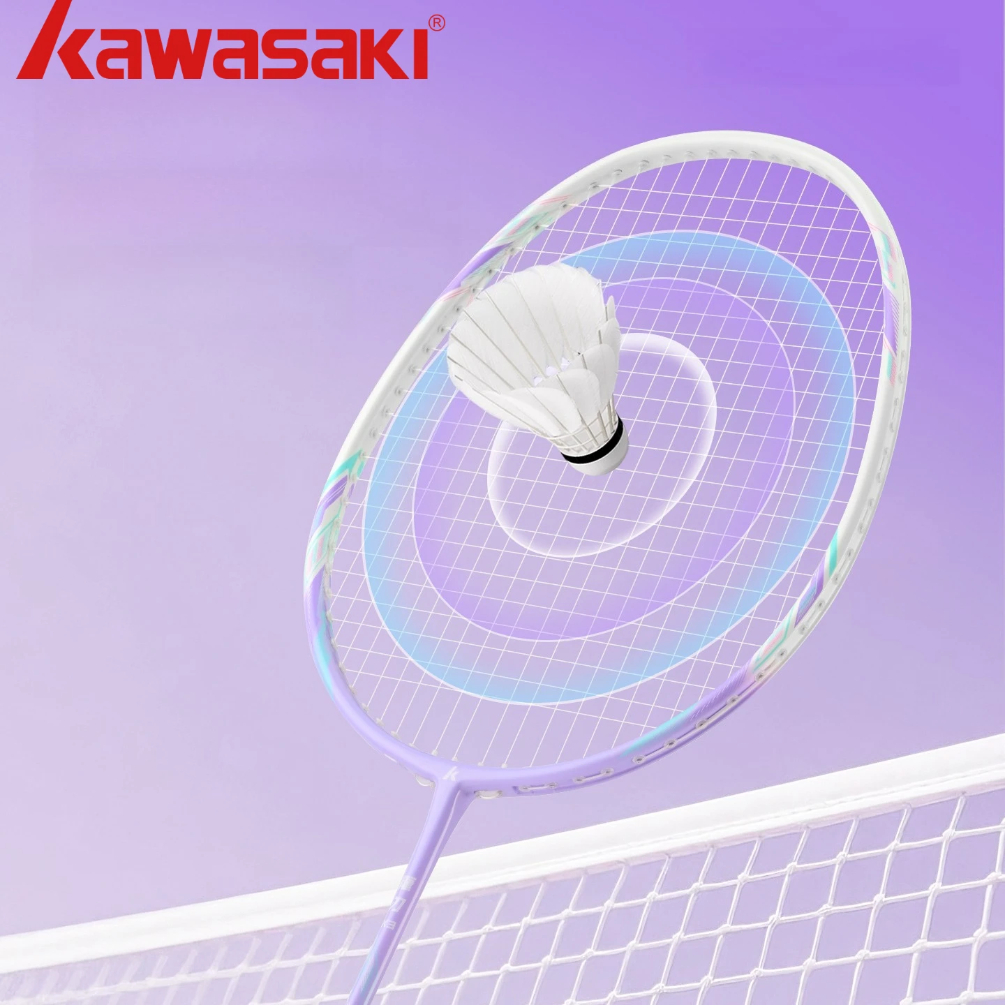 

Kawasaki 3U 1pcs/1batch Carbon composite Badminton Racket Original durable Badminton String and Bag Single Racket for Training