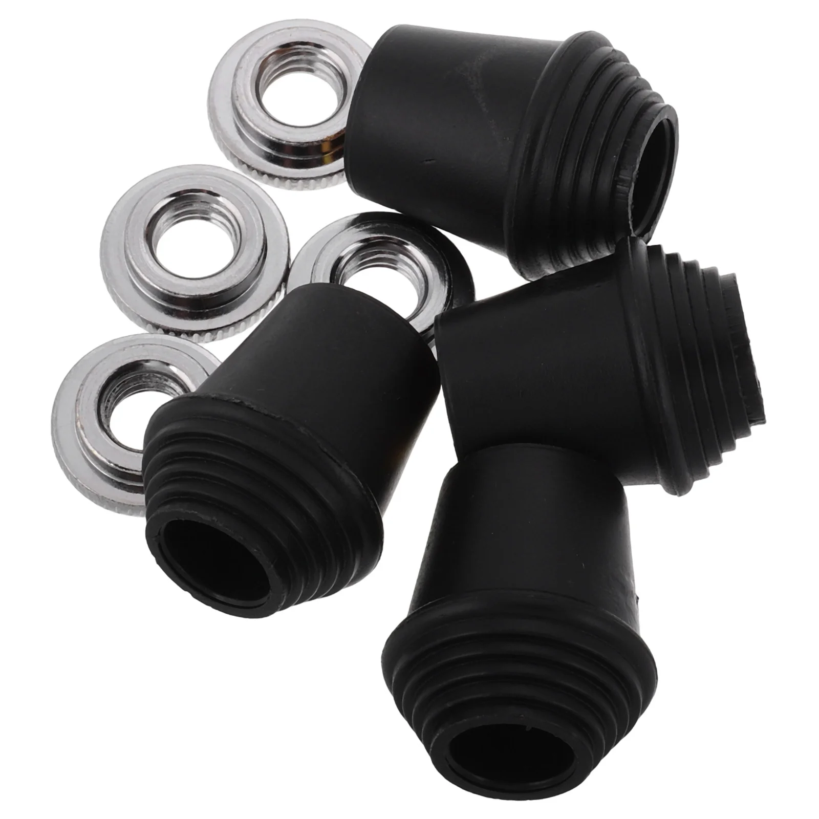 

4 pcs Bass Drum Leg Feet Rubber Threaded With Locking Nuts Durable Plastic For Drum Stand Accessories Floor Bracket Universal