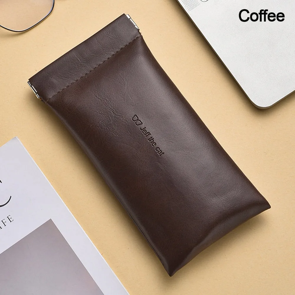 

New PU Sun Glasses Pouch Simple Solid Eyewear Storage Bags Eyewear Accessories Soft Leather Waterproof Bag Case
