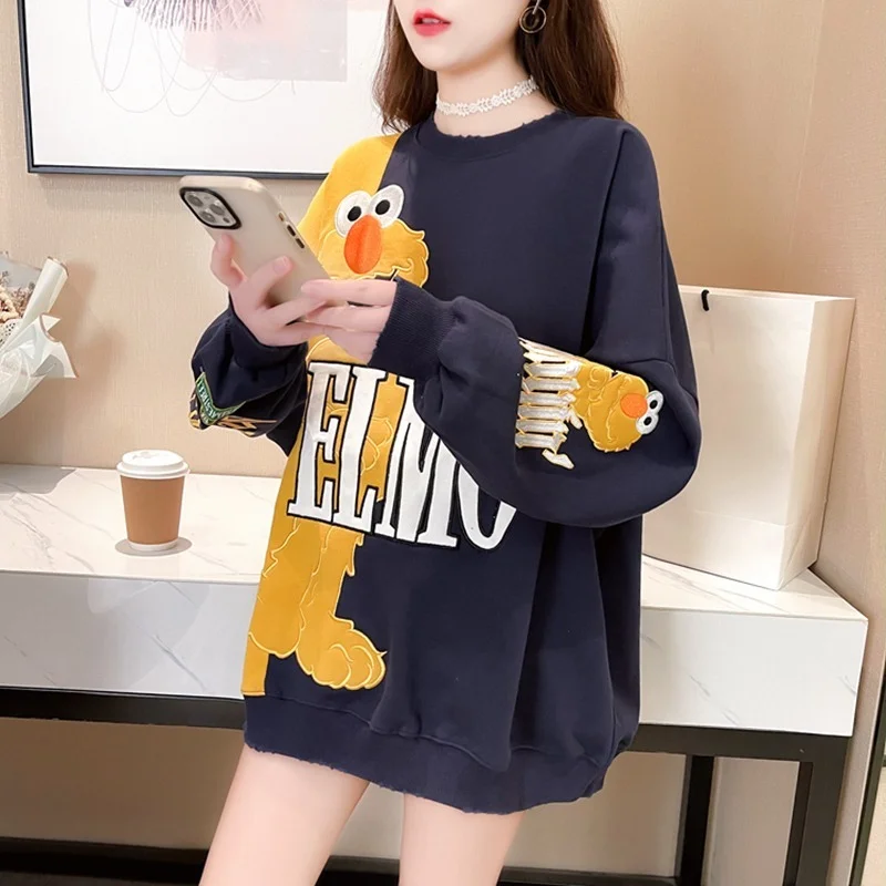 Sweatshirts for Women Baggy Anime Female Tops Embroidered Pullovers Manga Loose Winter Cold Autumn Basic Y 2k Vintage M Clothes