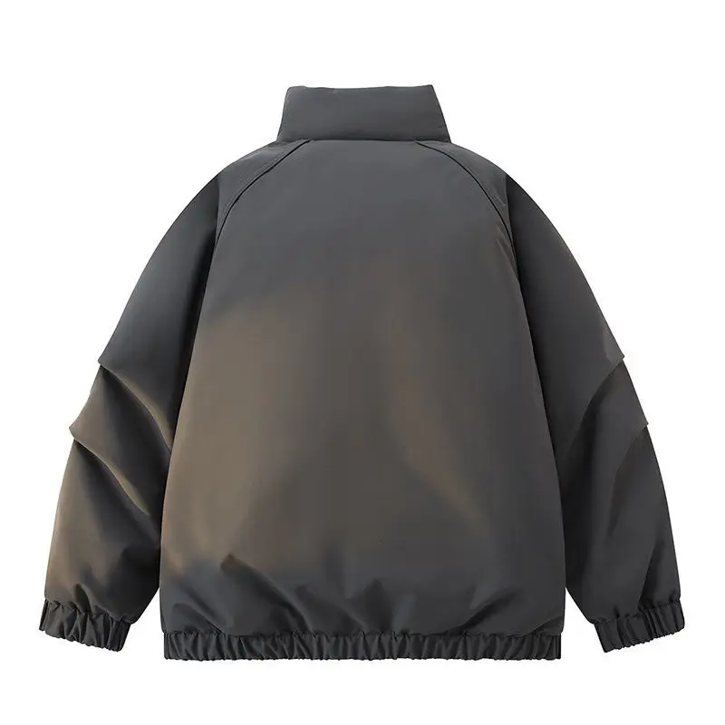 2026 New Loose Cotton-padded Clothes Coats for Men Solid Color Warm Loose Jackets Male Leisure High Street Sports Parkas C976