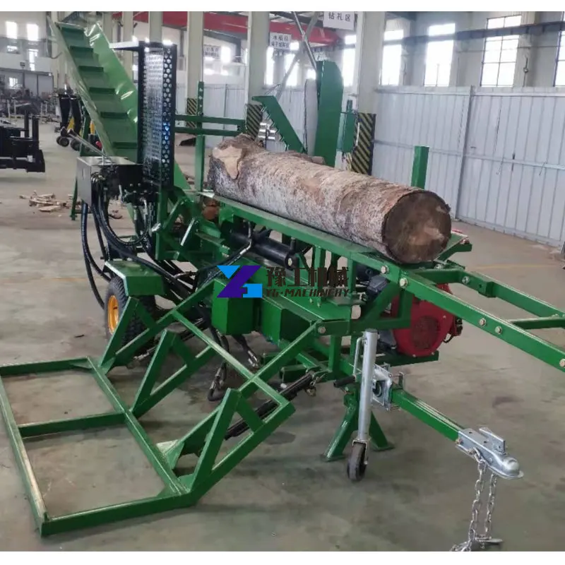 New Model Fire Wood Splitter Log Processor All In One Compact for Farm and Home with 15hp Engine with All Accessories