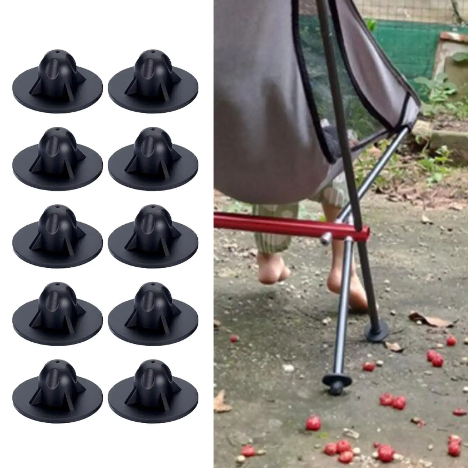 5x10x Moon Chair Leg Foot Covers Anti Sinking Cap for Patio Backyard Barbecue 16 mm