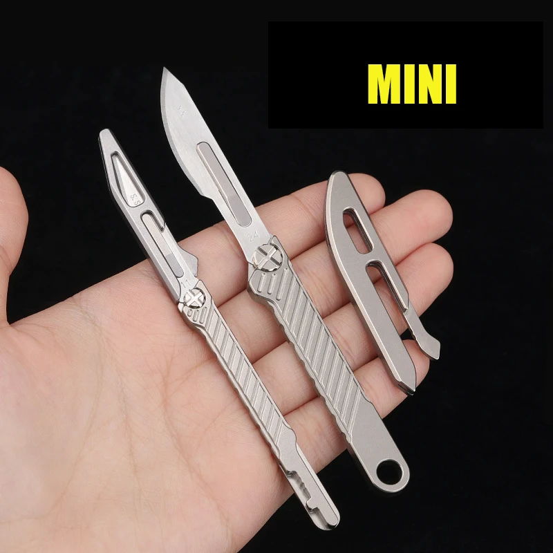 Ultra Light Titanium Alloy Scalpel Carving Knife Animal Scalpel Multifunctional Express Out Of The Box Tool Give Away Knife Lid