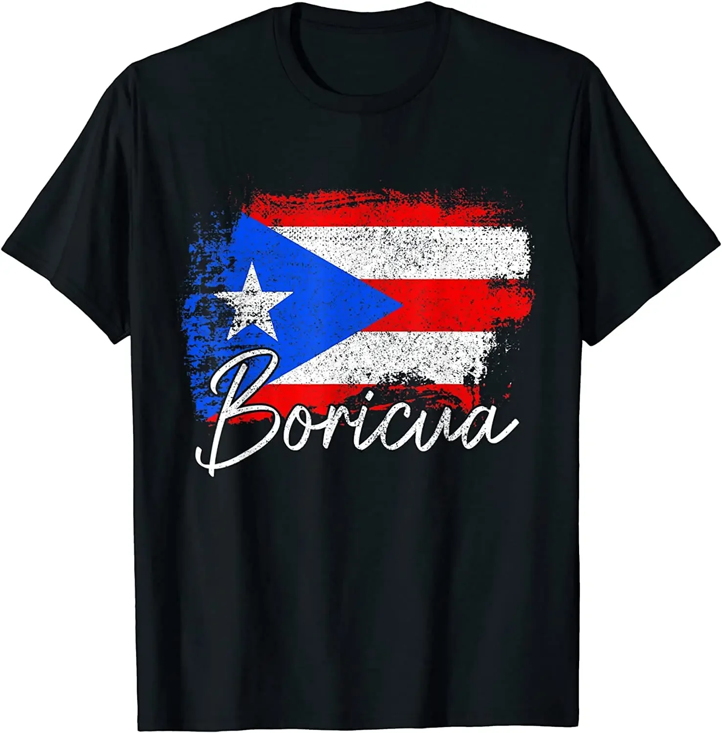 Puerto Rico Boricua Vintage Puerto Rican Flag Pride T-Shirt Premium Cotton Short Sleeve O-Neck Mens T Shirt New S-3XL