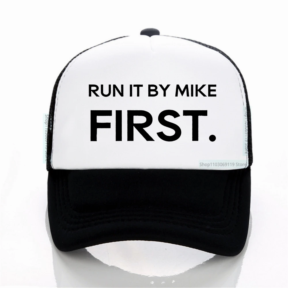

Run It by Mike First letter print baseball cap fashoin casual Harajuku caps summer Breathable Adjustable Sunscreen Hat mesh hats