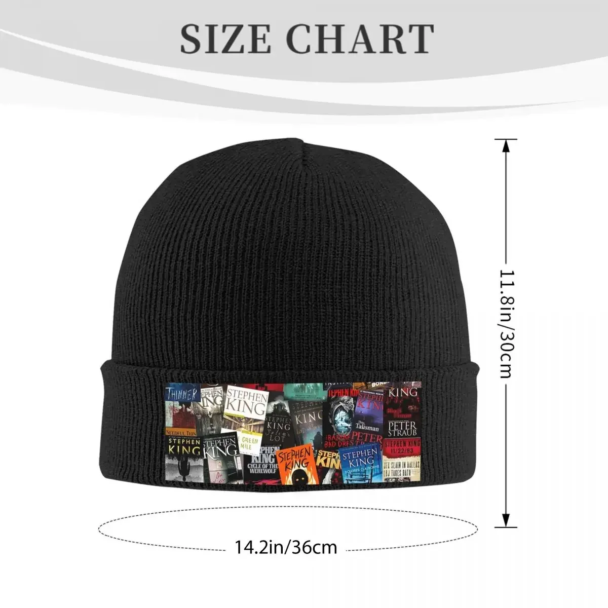 Stephen King Book Covers, Horror Bookworm Warm Knitted Cap Winter Knit Bonnet Hat Skullies Beanies Hip Hop Caps For Unisex