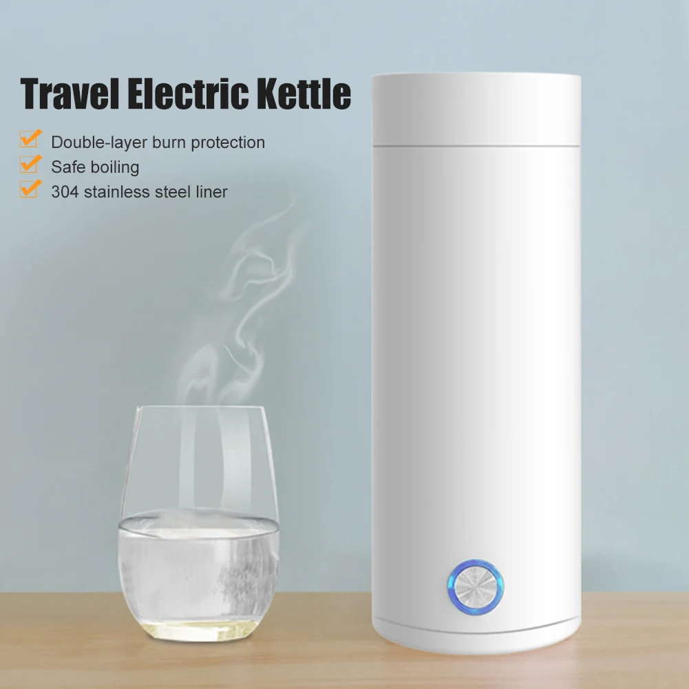 

400ML Portable Electric Kettles Cup 220V Vacuum Thermal Cup Tea Coffee Travel Hot Water Boiler Temperature Control Water Kettle