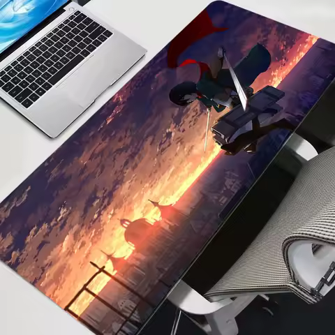 Gaming Mouse Pad Attack on Titan Mikasa Office Desk Cushion Computer Accessories Keyboard Table Mat Mousepad Laptop Cushion