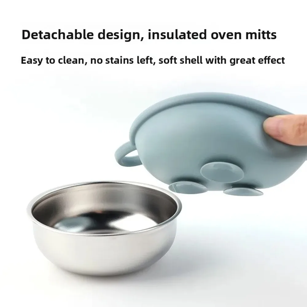 

Детская тарелка из нержавеющей стали 304 с силиконовым основанием на присоске, легко моется, термостойкая, с разделителями