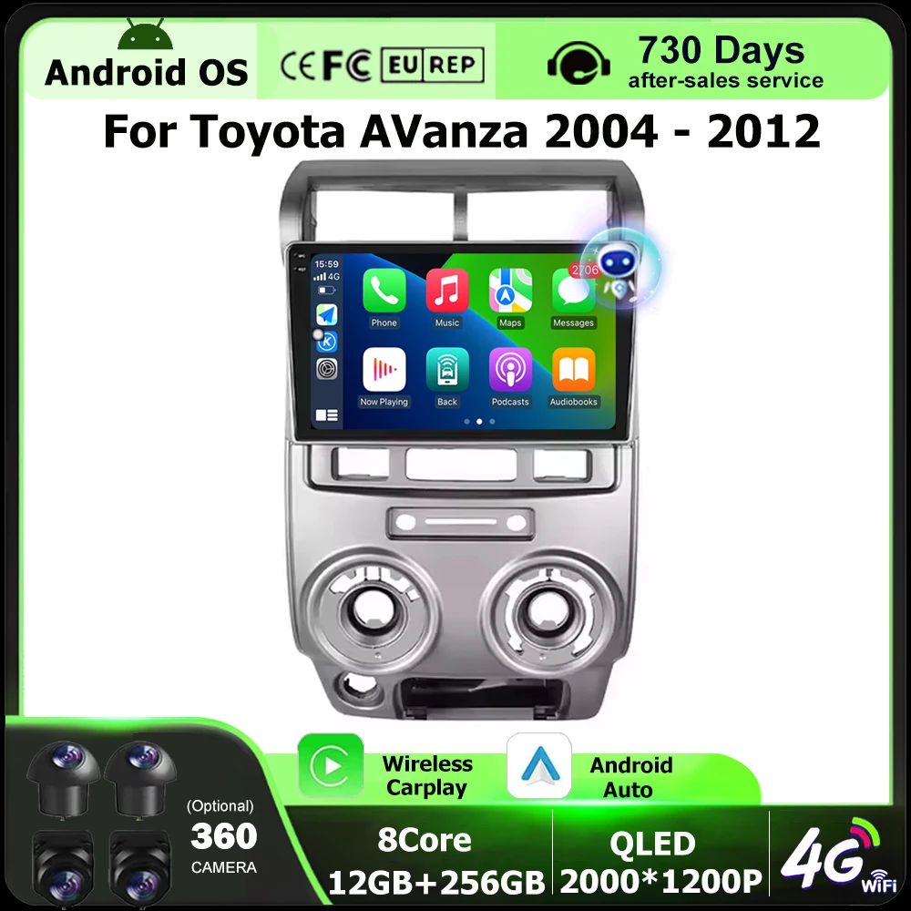 

Car Radio Multimedia Video Player GPS Navigation Stereo For Toyota AVanza 2004-2012 Android 16 Auto Wireless CarPlay Head Unit