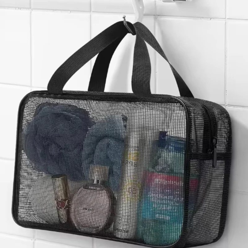 Large Capacity Mesh Shower Caddy Tote Bag Multifunctional Cosmetic Storage Portable Toiletry Organizer for Bathroom Organization