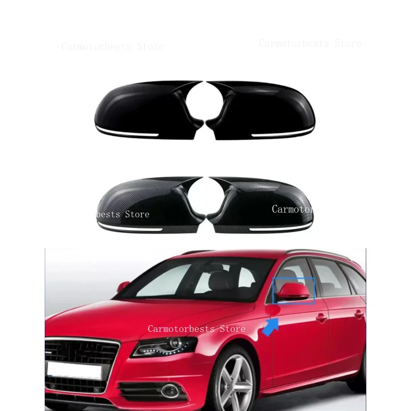 Car Rearview Side Mirror Cover  Fit For Audi A3 Q3 A4 A5  A6L A8L RS6 S8  2009-2012 Wing Cap Exterior Door Rear View Case Trim
