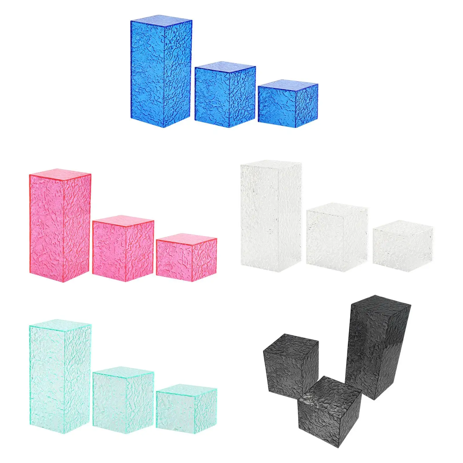 

3 Pieces Buffet Risers Acrylic Cube Display Stands for Candy Dessert Cupcake