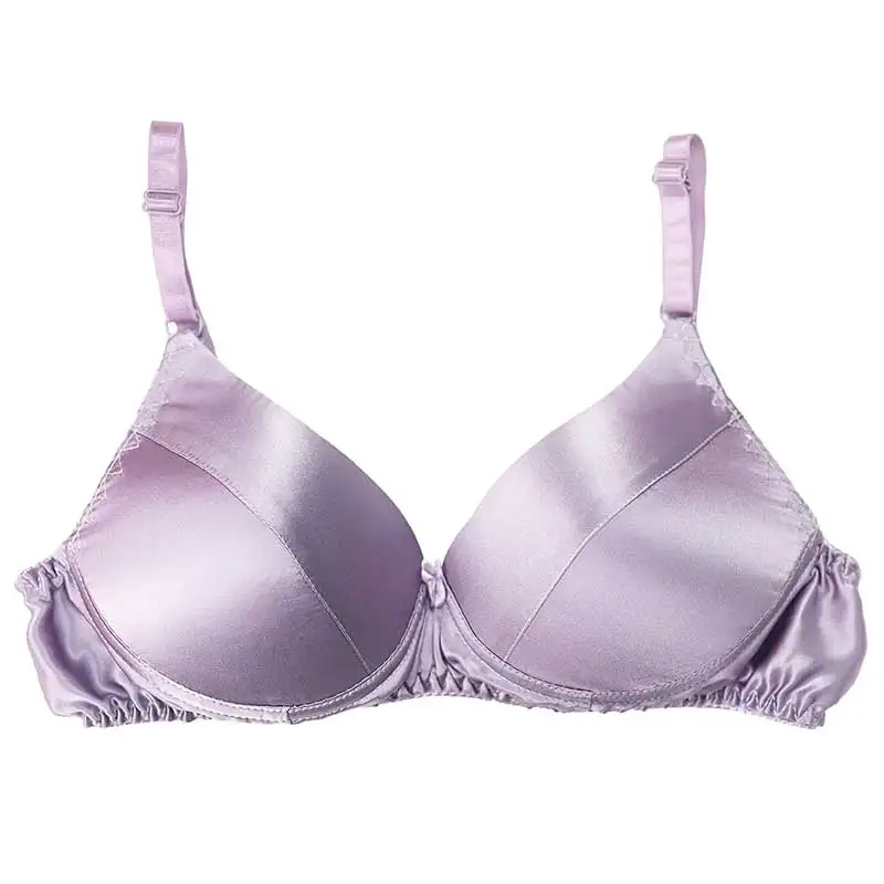 Good quality, affordable, breathable silk bra, thin, without steel rings, inside and outside, 100% mulberry silk bra, B cup,