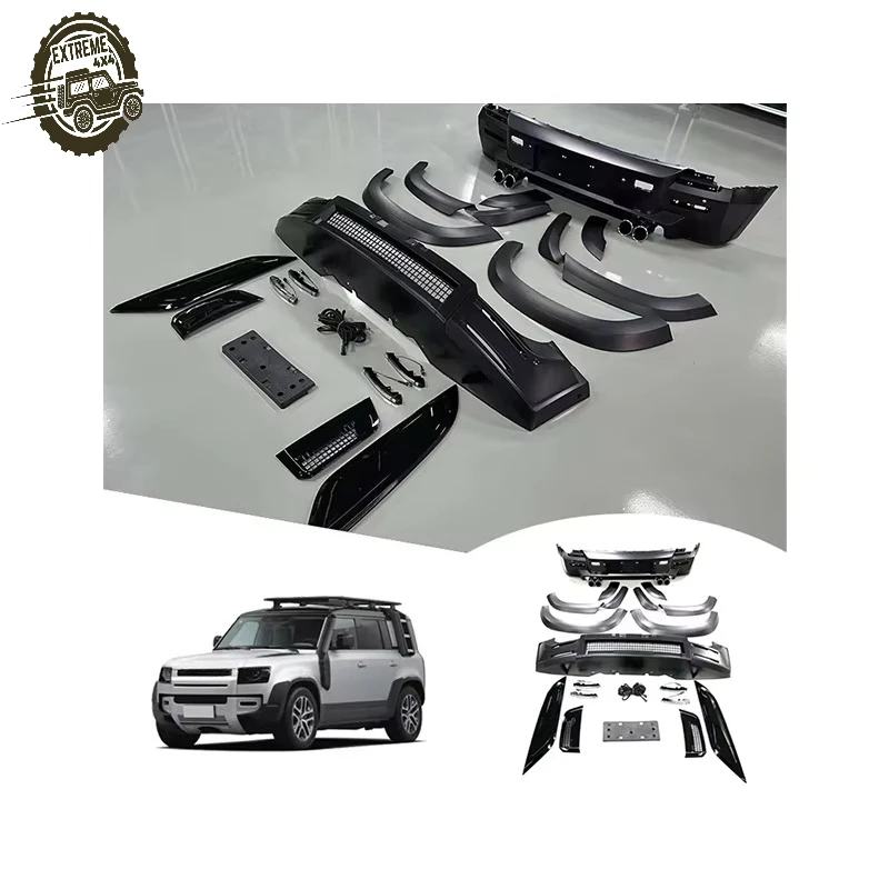 

Hot Sale Full Set Upgrade Black Style Trim Body Kit Car Bumper Side Skirt Over Fender for Land Rover 2020