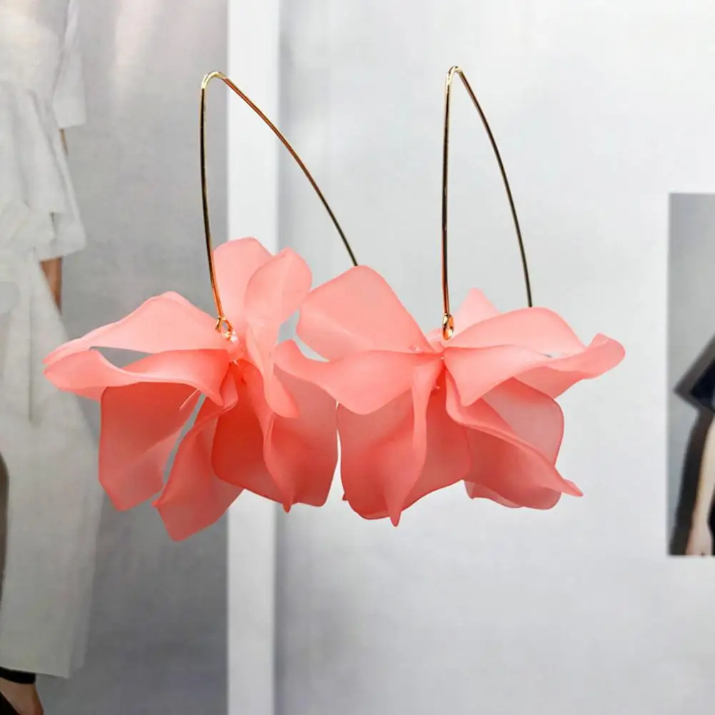 Темперамент 1 пара популярных увеличенных длинных крючков аксессуары Женские Висячие серьги в форме растений для вечерние