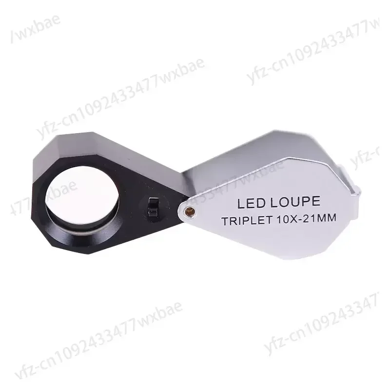 Jeweler Loupe 30x Magnifying 21mm Triplet Optical LED Light Gemstone Identifier Tool