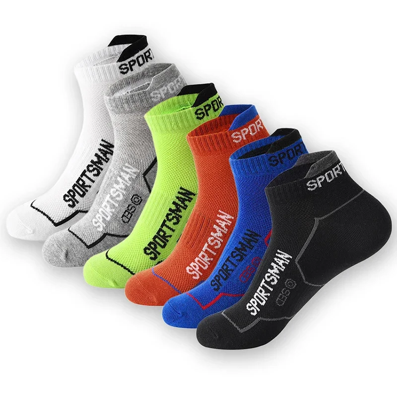 5/1Pairs Men\'s Sports Short Socks Summer Breathable Cotton Ankle Socks Running Socks Deodorant Fitness Thin Short Sox