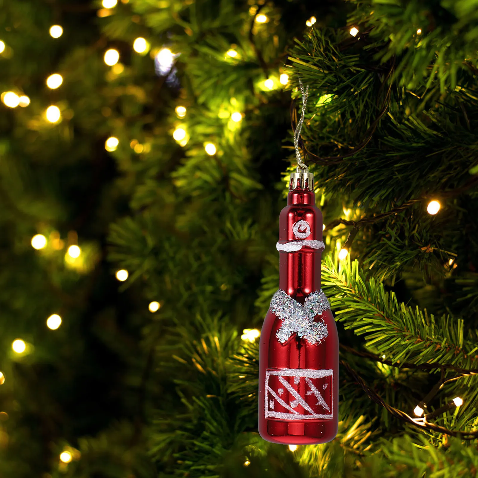 

4Pcs Christmas Tree Ornaments Wine Bottle Pendant Xmas Hanging Decoration Party Props Cute Xmas Tree Hanging Decors