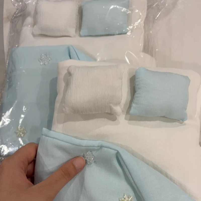 Cute Bed Shape Book Sleeve A5 A6 Notebook Cover Snowflake Decor Cotton Yarn Protector with Mini Pillows Kawaii
