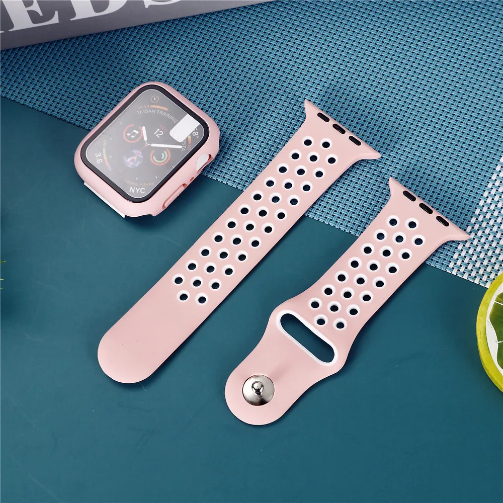 Sportarmband für Apple Watch Ultra 4 3 2 49 mm 38/40/41/42/44/45/46 mm, atmungsaktives Silikonarmband für iWatch Series 12 11 10 9 8 7 SE – Detail 1