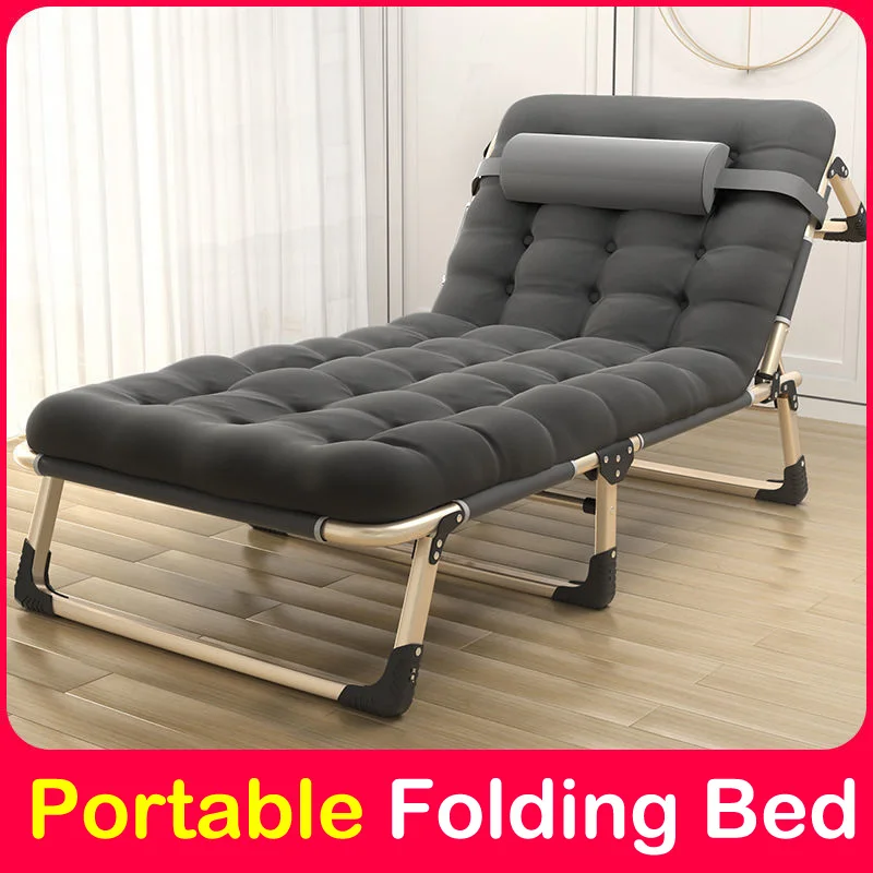 

2024 New Folding bed Camping bed single office nap bed portable reclining chair hospital escort bed simple nap bed marching bed