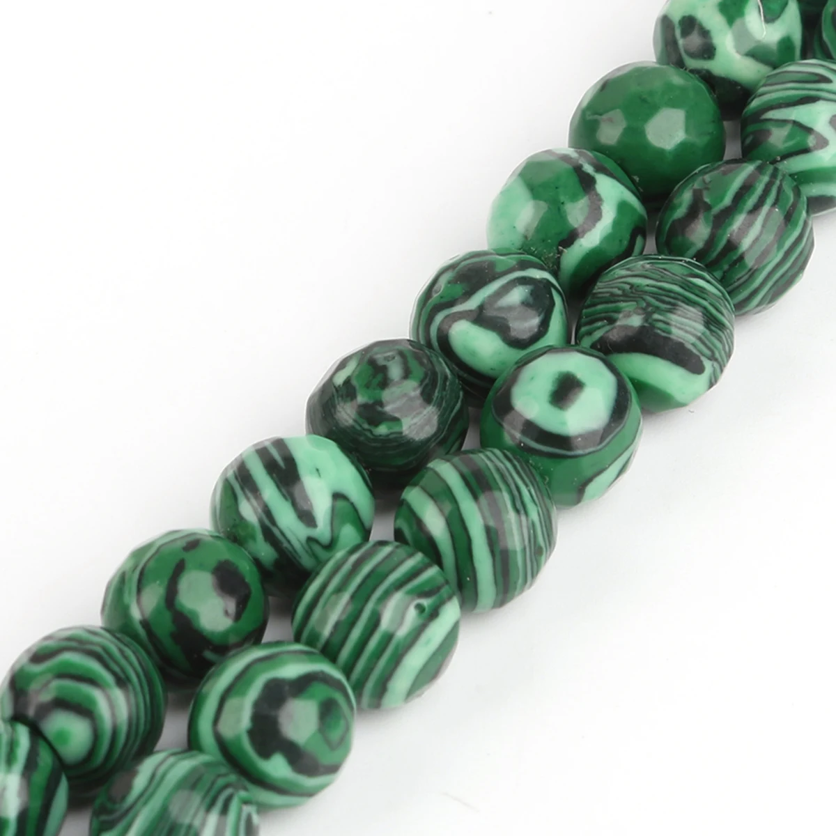 Natürlicher grüner Malachit, runder Stein, lose Abstandsperlen für die Schmuckherstellung, handgefertigte DIY-Armbänder, Halsketten-Zubehör – Detail 1