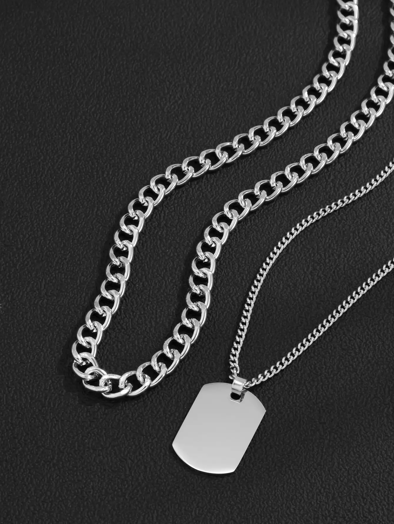 2pcs Men Geometric Charm Necklace